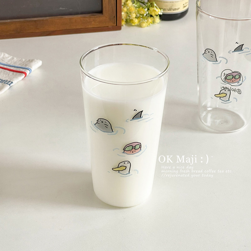 牛奶杯微波炉可加热女生高颜值早餐豆浆食品级高硼硅耐高温玻璃杯,餐饮具,玻璃杯,淘宝优惠券,粉丝福利购,淘宝优惠卷