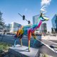 玻璃钢动物雕塑多彩色切面卡通动物户外摆件广场景观美陈雕塑
