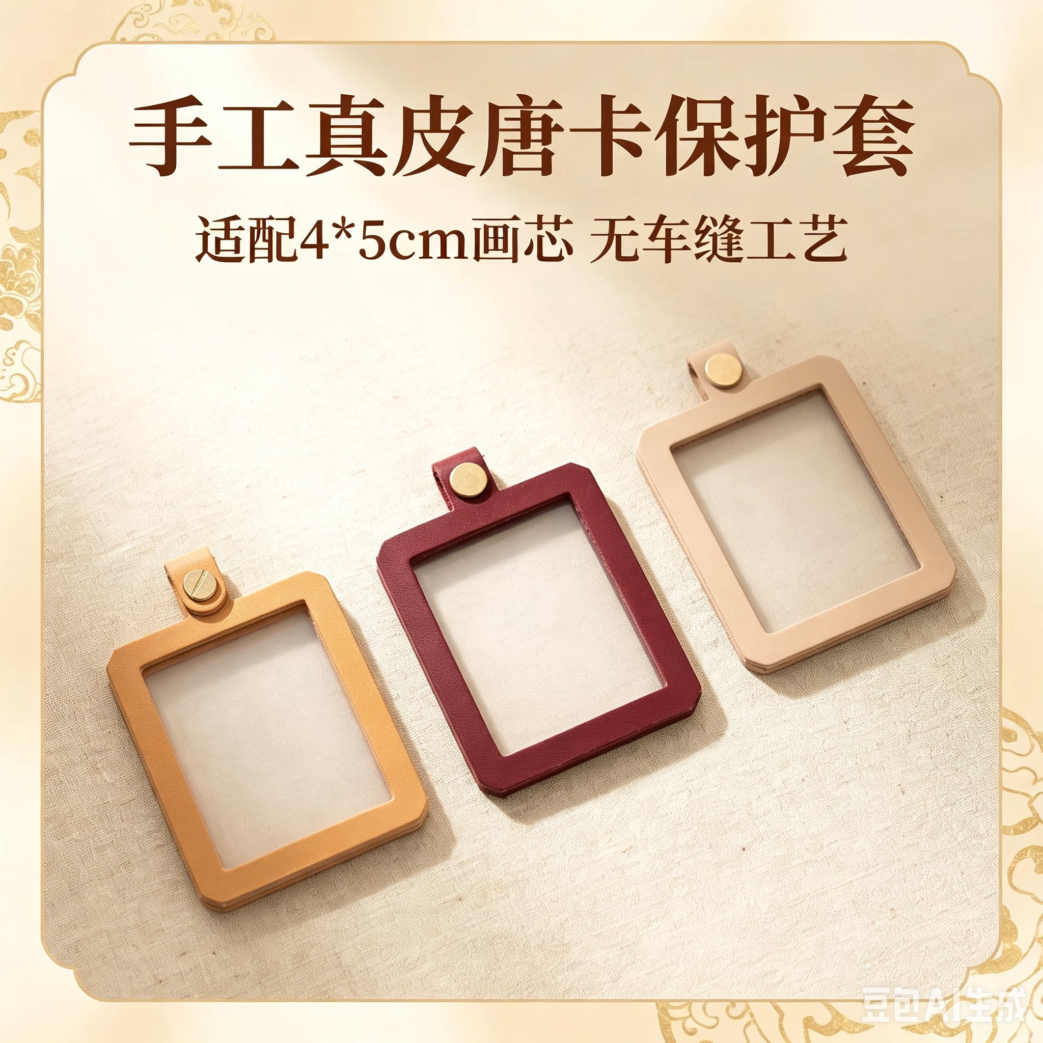 双面款唐卡保护套外壳外皮套4*5画芯皮套铜质皮套图片