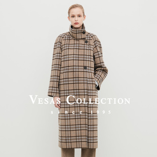 Collection双排扣复古羊毛双面呢大衣C1335 Vesas