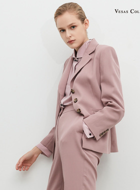 vesas collection 唯尚女装专柜正品单上衣 ROW风V领立体西装外套