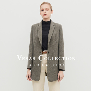 Vesas 外套J1065 Collection莫兰迪灰色单排扣西装