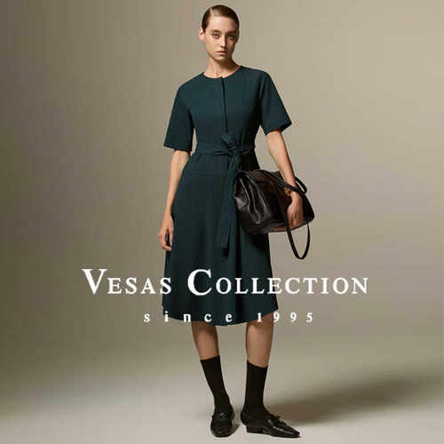 VesasCollectionD1423孔雀绿收腰