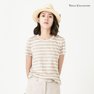 2025年夏季 唯尚女装 圆领针织套头衫 薄透气修身 专柜夏季