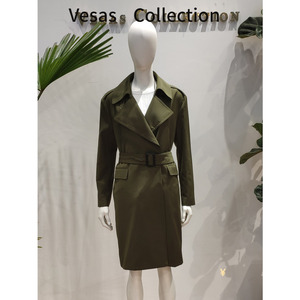 vesas collection 唯尚女装 风衣单排扣风衣(长款大衣 A0253