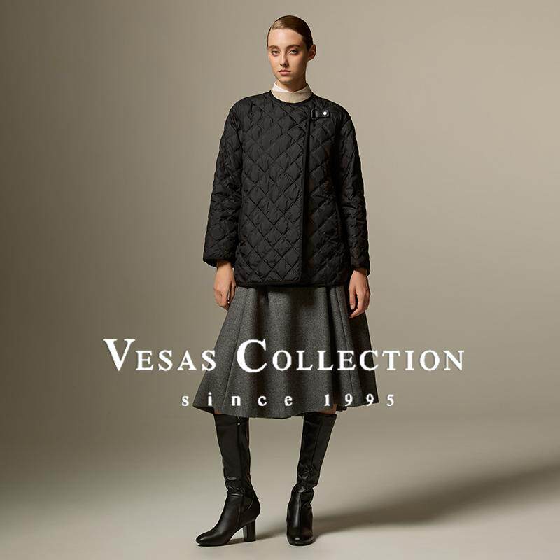 Vesas Collection新款经典时尚宽松黑色短款廓形棉服M0226