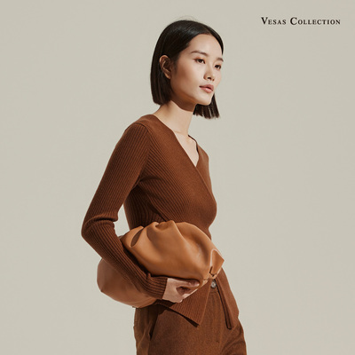 唯尚女装针织衫 百搭可机洗V领针织衫羊毛打底衫2025年冬季新款