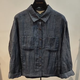 夏季 防晒宽松衬衫 单上衣淘宝 长袖 蓝色美如艺术品 唯尚女装