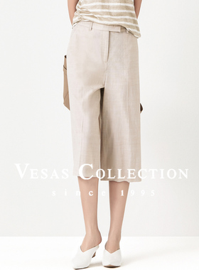 Vesas Collection  T1280 宽松 7分 商务休闲女裤