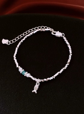 碎银淡水珍珠串珠手链轻奢百搭个性手串珠时尚气质设计感手饰小众