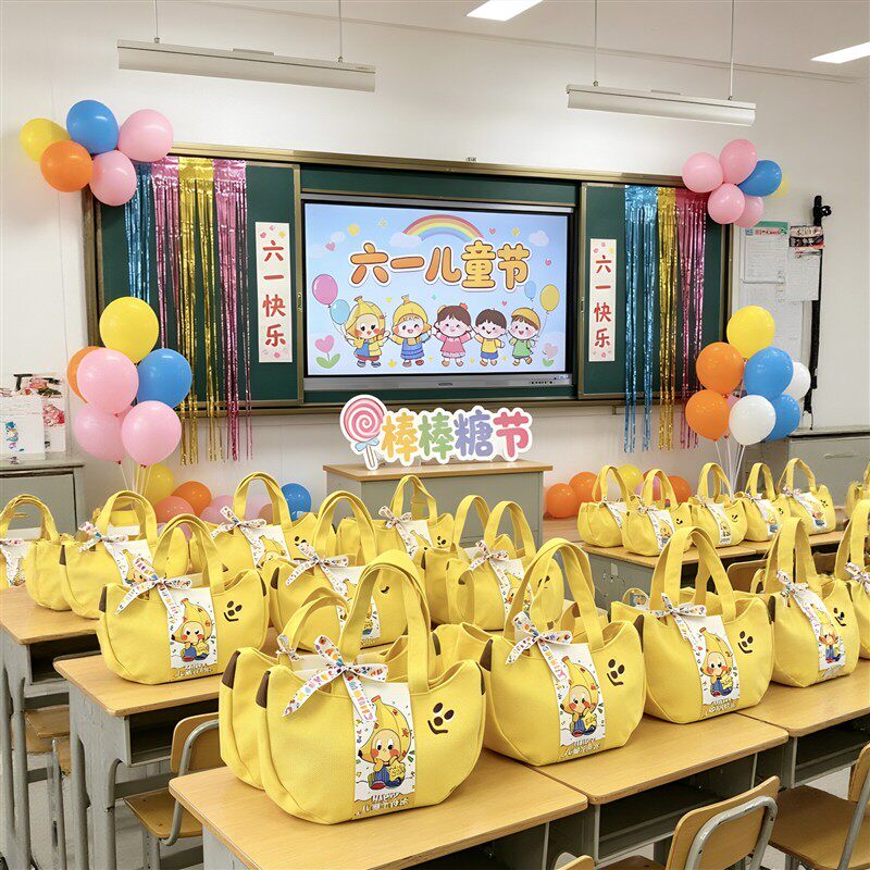 迷你香蕉包六一幼儿园手提礼品袋