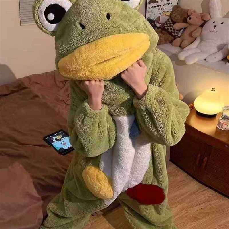 冬款趣味可爱卡通动漫毛绒绒睡衣