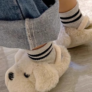 婴幼儿宝宝拖鞋冬季儿童棉拖鞋厚底室内家居可爱包跟1-3岁男女孩