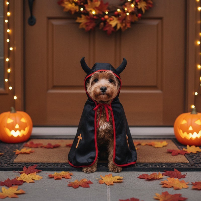 宠物衣服斗篷披风恶魔牛角