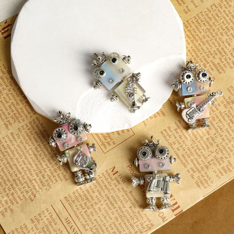 朋克机器人吊坠摆件高档设计感项