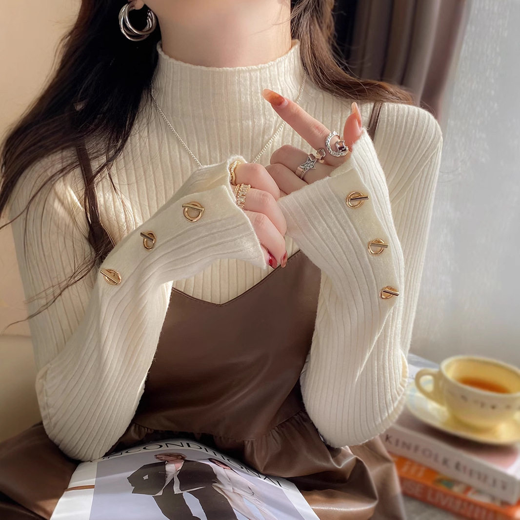 半高领打底衫女2025新款