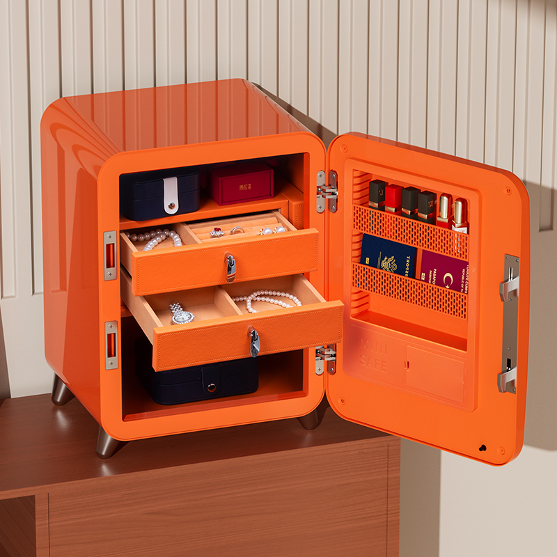 卡唛crmcr首饰盒带指纹锁保险箱