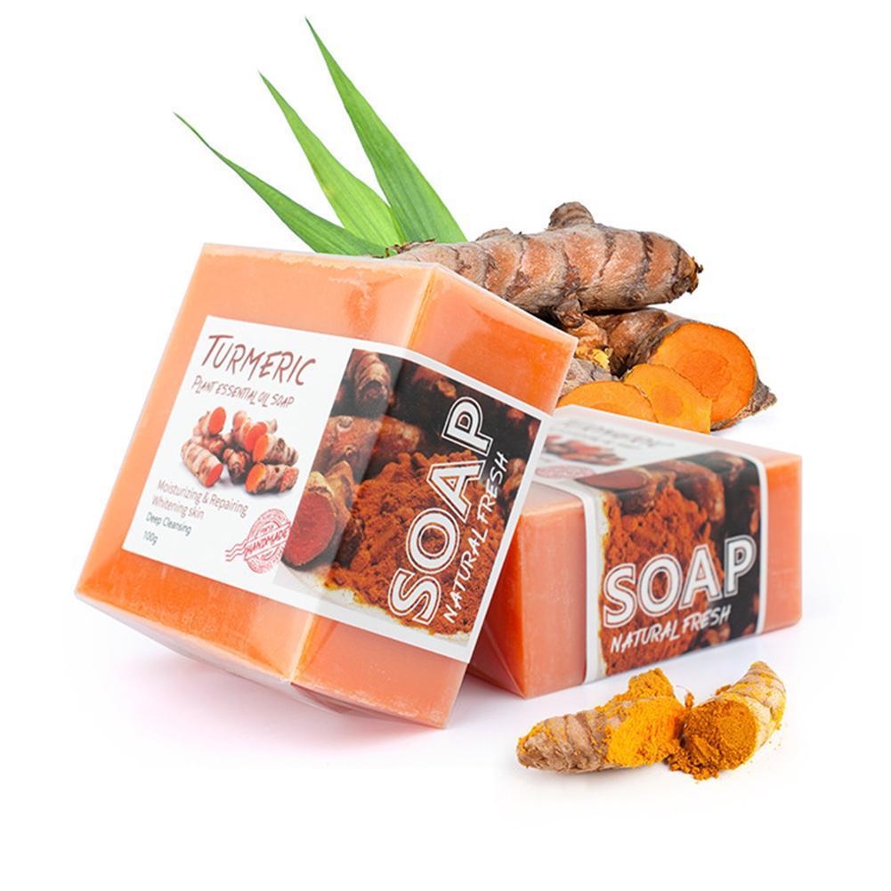 Tumeric Soap Natural Ginger Anti-Acne Dark Spots Scars Remov