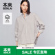 落肩休闲衬衣BNS250004 新款 本来BENLAI女士条纹翻领衬衫 春季