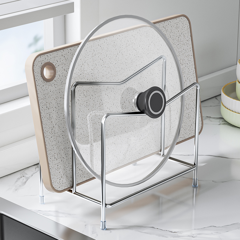 厨房锅盖架不锈钢台面砧板置物架