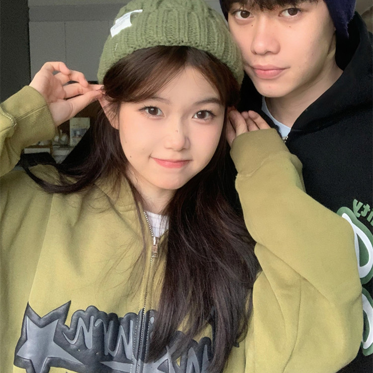 美式INXINRN国潮情侣开衫外套