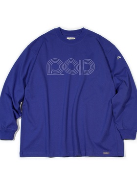 rodless重磅330g手绘线条印花长袖T恤宽松秋季百搭国潮牌情侣上衣