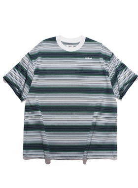 rodless 25夏季宽松305g重磅条纹短袖T恤刺绣百搭国潮牌情侣上衣