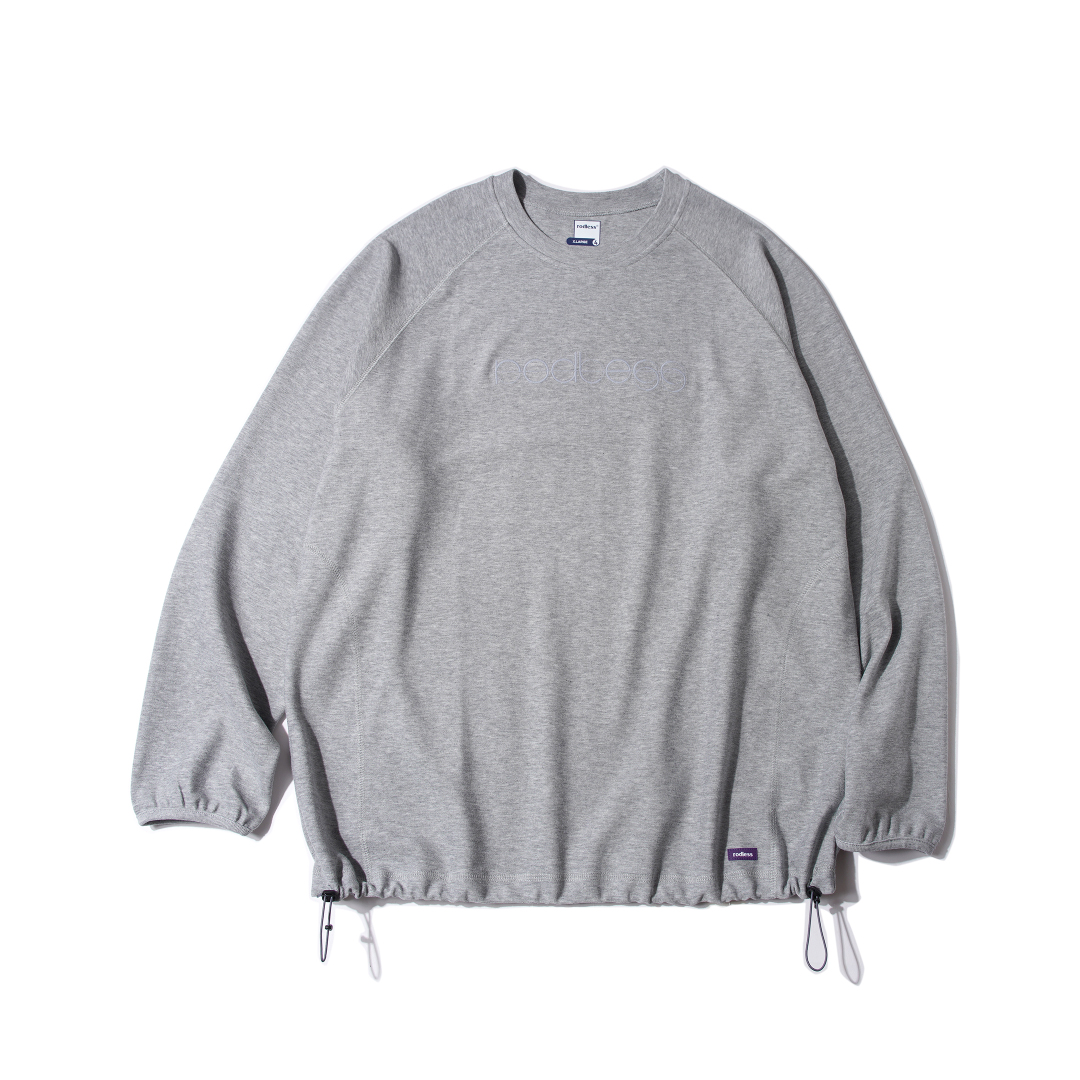 rodless重磅350g磨毛拼接刺绣印花长袖T恤宽松秋季百搭情侣上衣