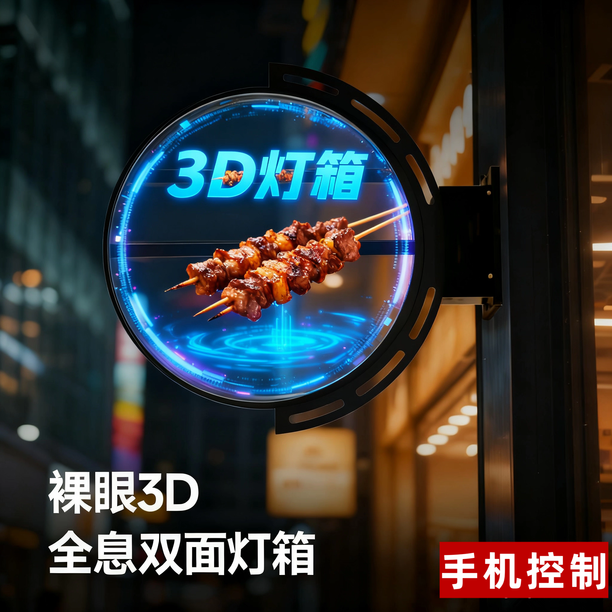 全息灯箱全息显示屏网红灯箱全息风扇双面灯箱单面灯箱DIY灯箱