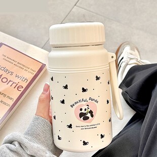 2025新款保温杯大容量女生高颜值便携不锈钢水杯子可爱精致水壶1L