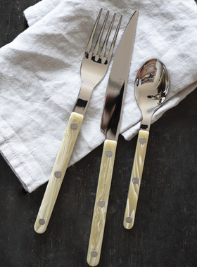 法国Sabre Paris复古ins风不锈钢西餐具小酒馆horn刀叉勺套装