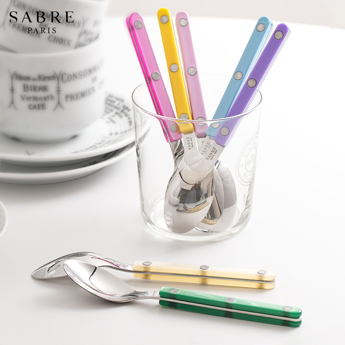 法式Sabre paris餐具勺子不锈钢家用小勺子高颜值儿童餐勺咖啡勺