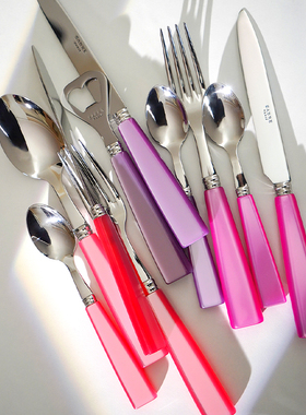 法国Sabre Paris偶像法式西餐餐具刀叉高级牛排套装刀叉勺三件粉