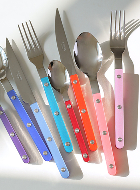法国Sabre Paris马卡龙法式餐具彩虹牛排高级西餐餐具刀叉勺套装