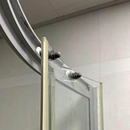 弧扇型双滑轮配件轨道大轴承浴室淋浴房防锈铜杆滚轮老式玻璃移.