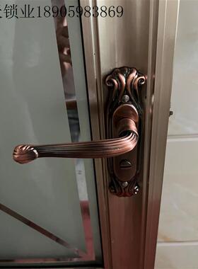 .凹弧U面红古铜欧式卫生间门锁无钥匙厕所卫浴锁弧形洗手间门把.