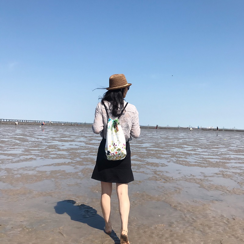 littlemole小鼹鼠潮牌卡通加厚帆布包袋抽绳束口袋旅行运动亲子包