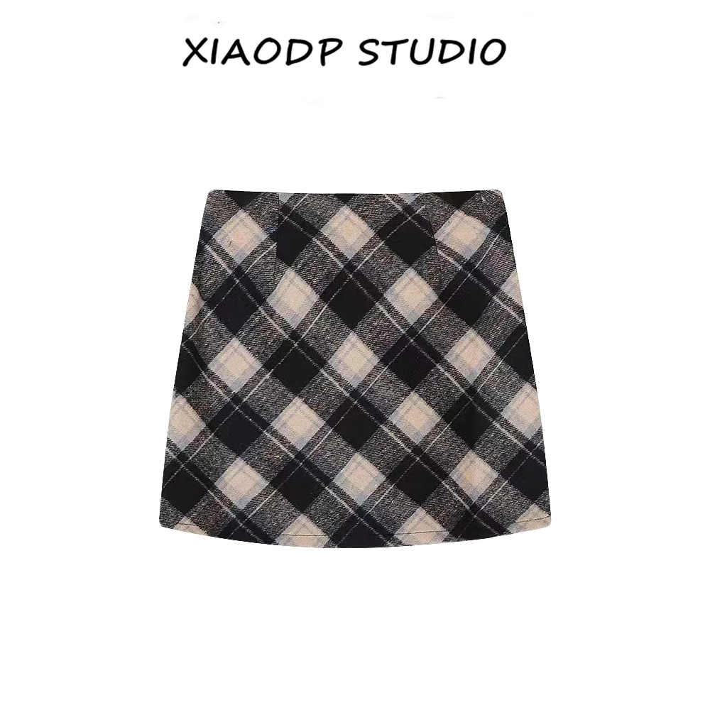 大码复古包臀a字防走光短裙