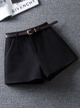 外穿毛呢短裤女秋冬季2025新款