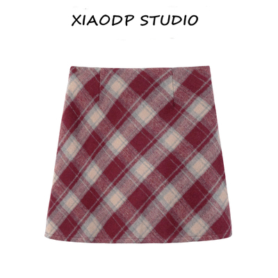 大码复古百搭a字包臀短裙