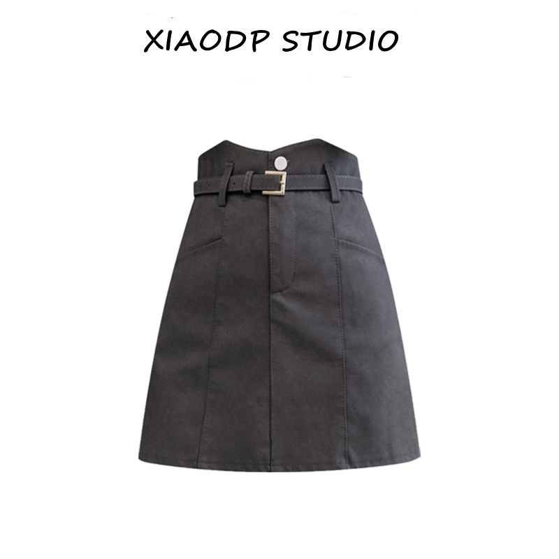 高腰包臀a字显瘦遮胯短裙