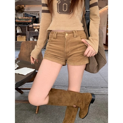 秋季灯芯绒直筒裤百搭高腰包臀裤