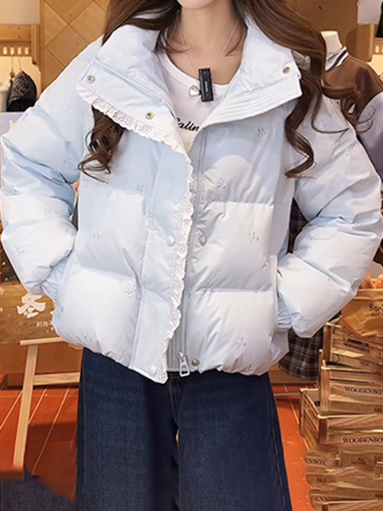 2025秋冬新款保暖棉服女韩系时尚小众设计感拼接休闲减龄百搭外套