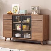 实木餐边柜现代简约客厅酒柜茶水柜厨房储物柜靠墙一体收纳柜橱柜