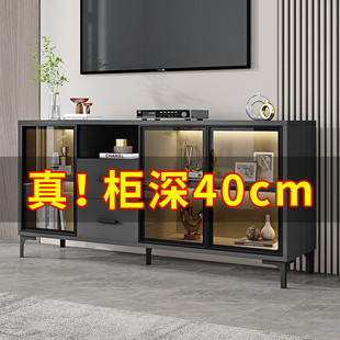 电视柜现代简约高款玻璃门收纳柜地柜小户型客厅墙柜卧室电视机柜
