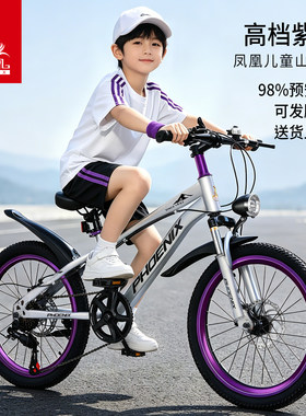 2026新款凤凰儿童自行车6-8-12-15岁小学生男孩20寸变速山地车