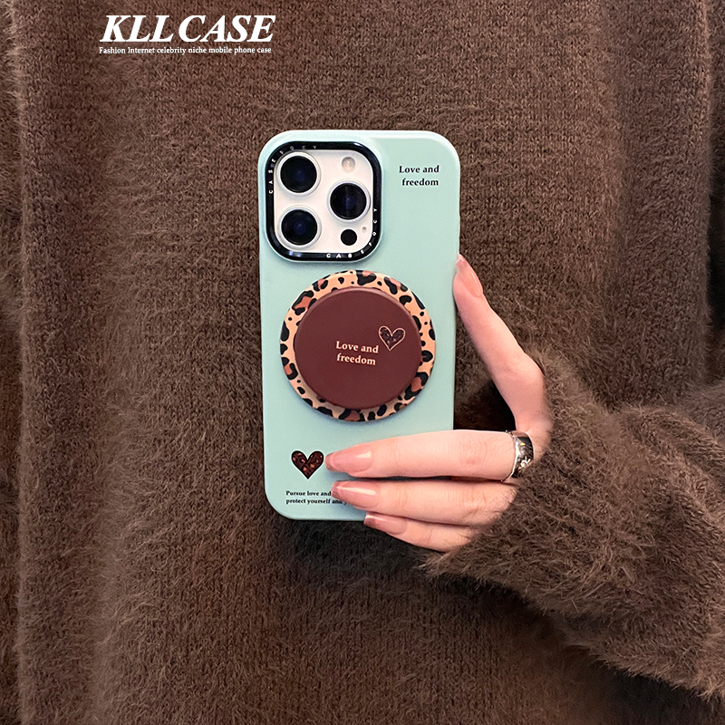 ins韩系豹纹咖色爱心磁吸支架适用17pro苹果16ProMax手机壳iPhone16/13高级14少女心12软硅胶15Promax保护套,3C数码配件,手机保护套/壳,淘宝优惠券,粉丝福利购,淘宝优惠卷