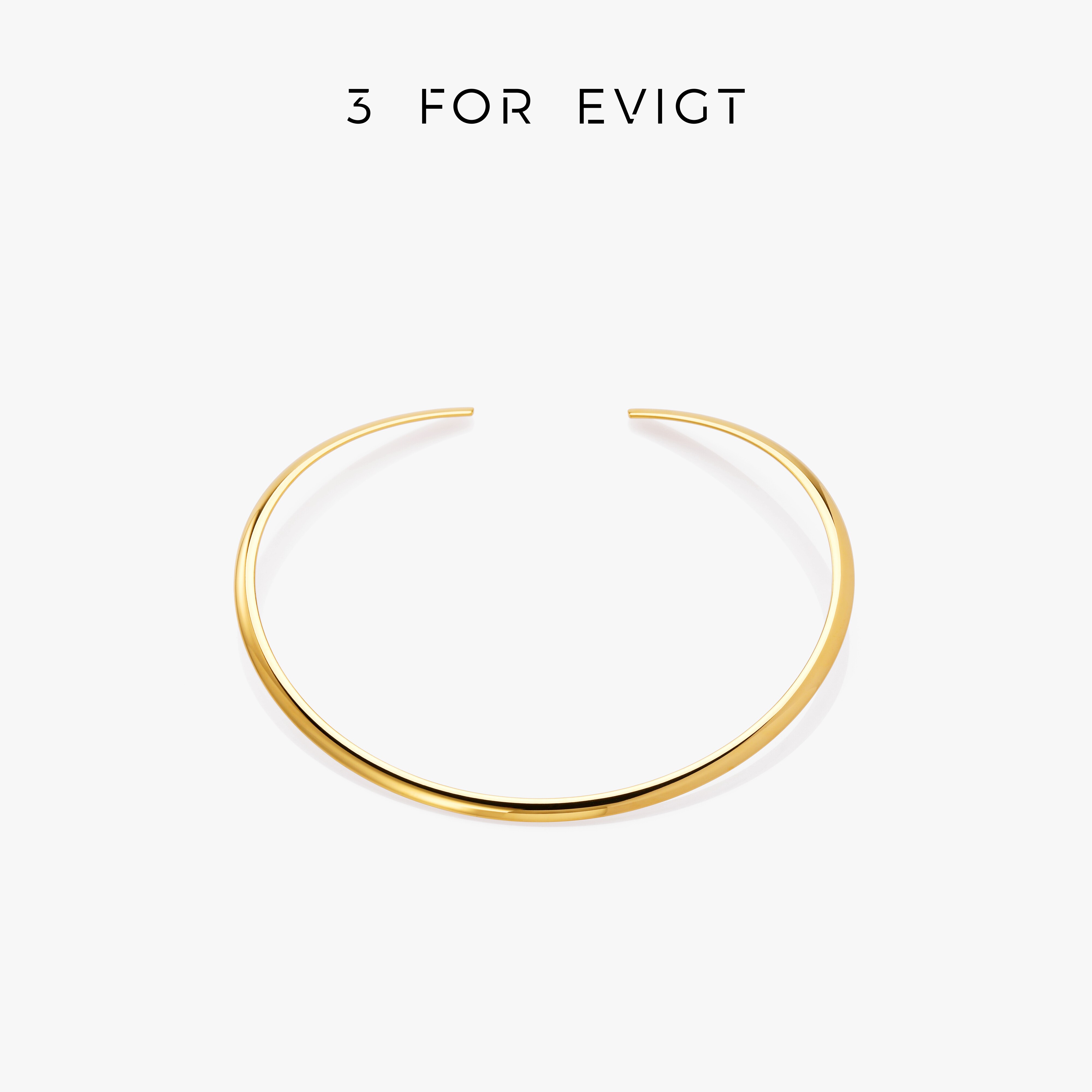 3 for evigt镀18K金白描系列丝带项圈都市自然基本高级款