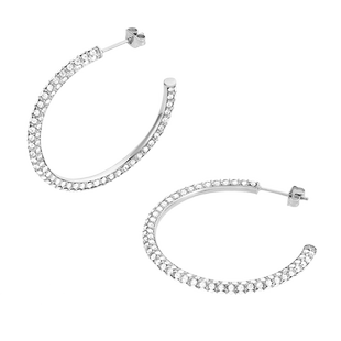 3 for evigt镀18K金若伊系列耳环刚柔并济华丽水晶镶嵌素圈耳环