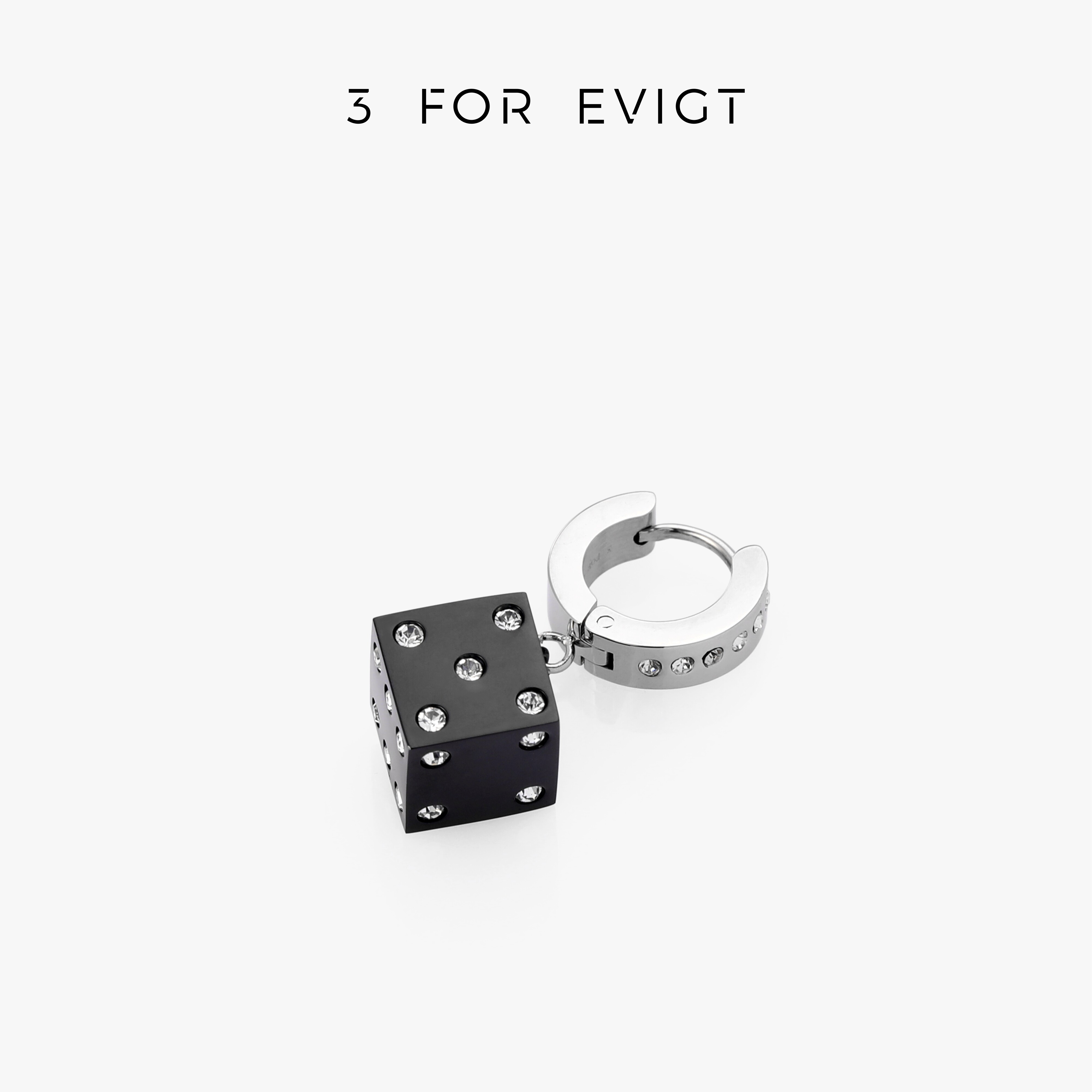 3 for evigt镀18K金几何系列魔方短长耳环不对称设计精致考究女式